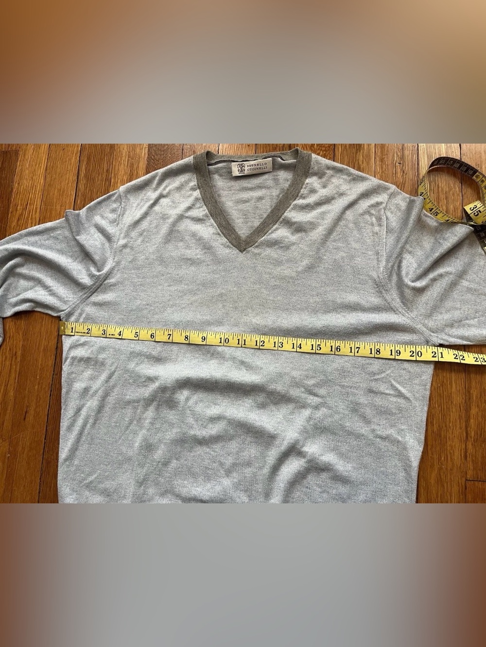 Brucello Cucinelli Men’s Cotton V-neck Sweater Italy Size 50 Medium Light Blue - Picture 10 of 15